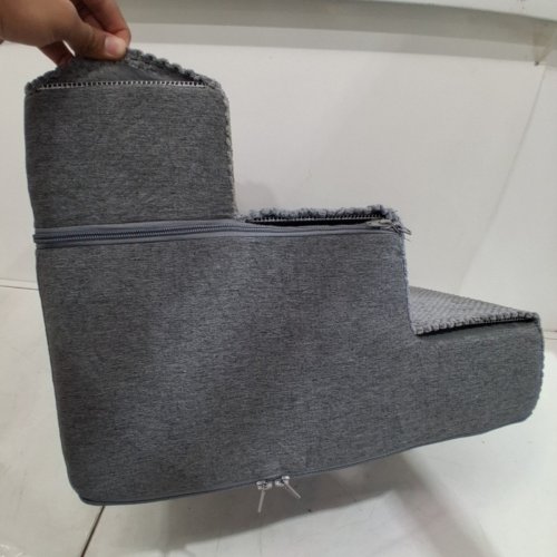 EHEYCIGA SMALL 3-STEP FOAM DOG STAIRS - 1FT X 17" - GREY image 3