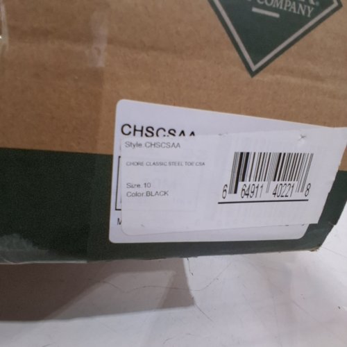 MEN'S MUCK CHORE CLASSIC STEEL TOE CSA - SIZE 10 - BLACK (STYLE: CHSCSAA) image 2