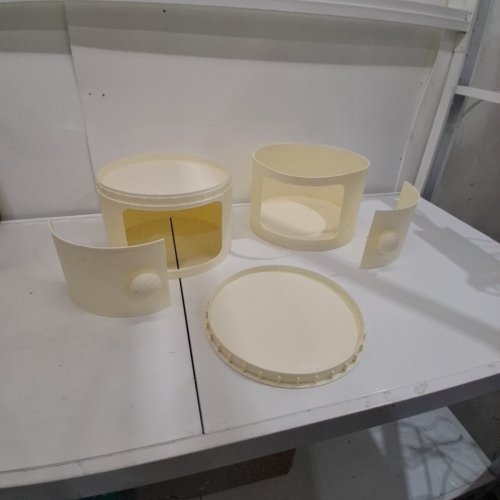 ROUND PLASTIC STORAGE ORGANIZER SET - CREAM image 2