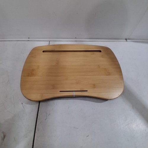 PORTABLE LAPTOP TABLE WITH CUSHION - 18.5" X 11.8" - NATURAL/BROWN image 4