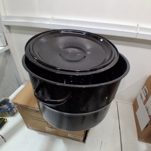 STARFRIT CARBON STEEL STOCKPOT WITH CANNING RACK AND LID - OVEN SAFE - 19.9L - BLACK image 2