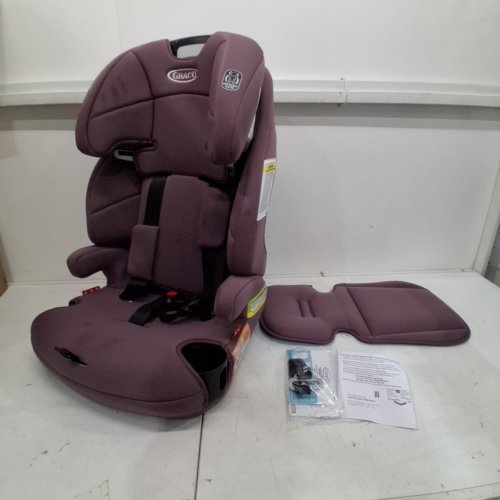GRACO TRANZITIONS 3-IN-1 LIGHTWEIGHT ADJUSTABLE HEIGHT HARNESS BOOSTER CAR SEAT WITH CUP HOLDERS - 100LB MAX WEIGHT - ELOISE PURPLE (MODEL: 2217080) image 4