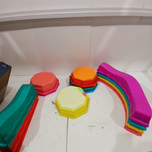 14PC B. TOYS BALANCE & GROOVE SET SENSORY MUSICAL BALANCE BEAM GAME FOR KIDS - MULTI COLOR (MODEL: BX2602C1Z) image 2