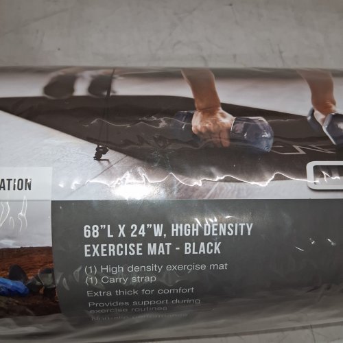 CAP BARBELL HIGH DENSITY EXERCISE YOGA MAT WITH STRAP - 24" X 68" - BLACK (MODEL: MTIS-6523-12BK) image 4