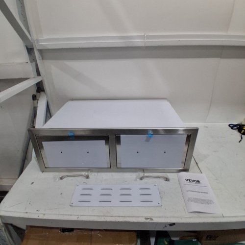 VEVOR OUTDOOR KITCHEN DRAWERS, HORIZONTAL DOUBLE BBQ STAINLESS STEEL ACCESS DRAWER WITH HANDLE, 30" W X 10" H X 20" D (MODEL: KM-CTG-2302-SKU11) image 2