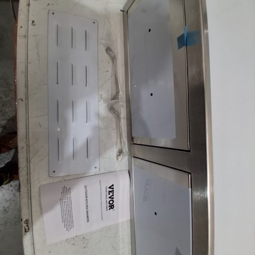 VEVOR OUTDOOR KITCHEN DRAWERS, HORIZONTAL DOUBLE BBQ STAINLESS STEEL ACCESS DRAWER WITH HANDLE, 30" W X 10" H X 20" D (MODEL: KM-CTG-2302-SKU11) image 3