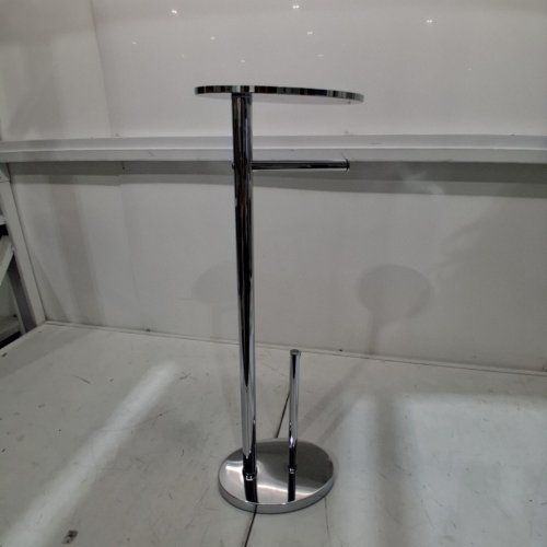 BETTER LIVING OVO TOILET CADDY TOILET PAPER HOLDER WITH CELLPHONE SHELF - CHROME image 2