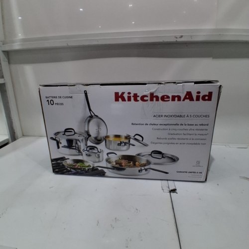 8PC KITCHENAID STAINLESS STEEL COOKWARE SET PORTS PANS AND LIDS (MODEL: 71017) image 4