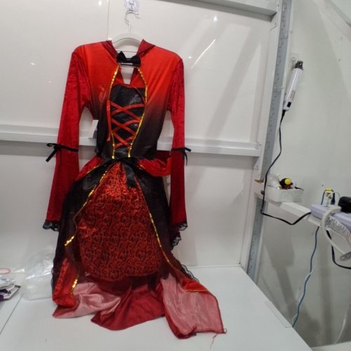 WOMEN'S RED RIDING HOOD COSTUME DRESS - LARGE - RED/BLACK (STYLE: 12863 L) image 2