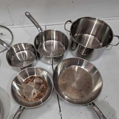 10PC KIRKLAND SIGNATURE 5-PLY CLAD STAINLESS STEEL COOKWARE - STAINLESS STEEL - (MODEL: 1119338) image 3