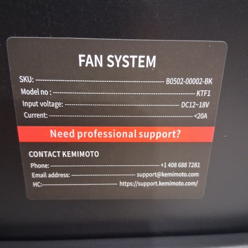 KEMIMOTO OVERHEAD COOLING FAN WITH LIGHTS FOR SELECT UTVS - BLACK (MODEL: KTF1) image 4