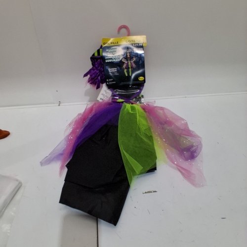 2PC GIRL'S PARTYHOLIC WITCHY WITCH COSTUME SET - LARGE (10-12) - BLACK / PURPLE / GREEN image 2
