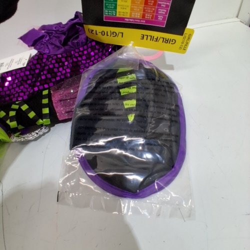 2PC GIRL'S PARTYHOLIC WITCHY WITCH COSTUME SET - LARGE (10-12) - BLACK / PURPLE / GREEN image 3