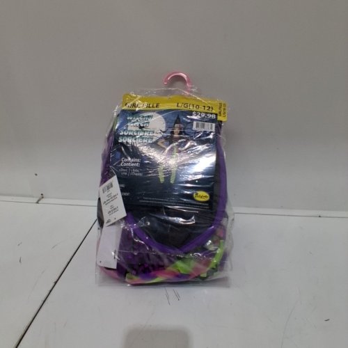 2PC GIRL'S PARTYHOLIC WITCHY WITCH COSTUME SET - LARGE (10-12) - BLACK / PURPLE / GREEN image 4