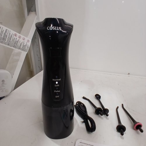 COSLUS ORAL IRRIGATOR WATER FLOSSER WITH 4 HEADS & 4 MODES- 300ML - BLACK (MODEL: C30) image 2