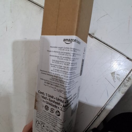 AMAZON BASICS ADJUSTABLE LENGTH CLOTHES HANGING ROD - 48" - 72" - CHROME (MODEL:B0DK6JSC9M) image 2