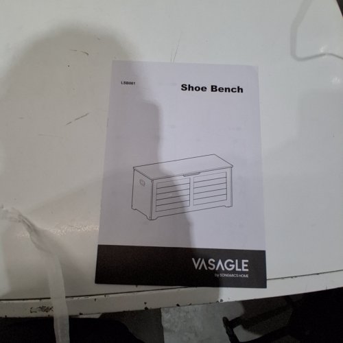 VASAGLE BY SONGMICS FARM STYLE STORAGE BENCH FOR HOME - 40" X 16" X 18" - HEATHER GREY WOOD (MODEL: ULSB061K02 / LSB061) image 5