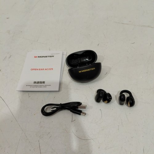 MONSTER OPEN EAR AC225 BLUETOOTH 6.0 EARBUDS WITH ENC-ENHANCED MIC - BLACK (MODEL: MH22245)) image 2