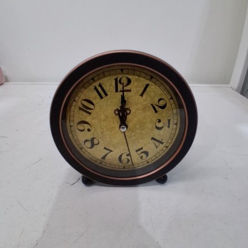 RETRO ANALOG QUARTZ ALARM CLOCK - 5" - ROMAN BLACK image 3