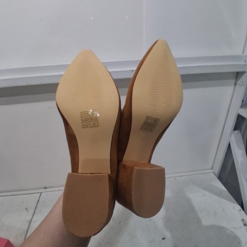 WOMEN'S ALLEGRA K SLIDE ON POINTED TOE MULE HEELS - US 8.5 - BROWN (STYLE: RF96500) image 4
