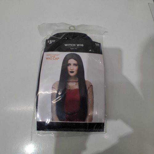 UNISEX ADULT WAY TO CELEBRATE HALLOWEEN WITCH WIG - 24" - BLACK image 2