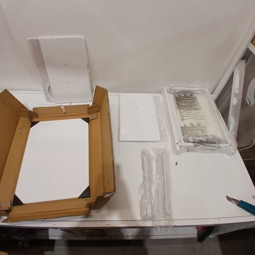 SOMDOT WHITE NIGHTSTAND WITH 2 DRAWERS AND FABRIC BINS - WHITE - (MODEL: FD101) image 2