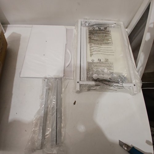 SOMDOT WHITE NIGHTSTAND WITH 2 DRAWERS AND FABRIC BINS - WHITE - (MODEL: FD101) image 3