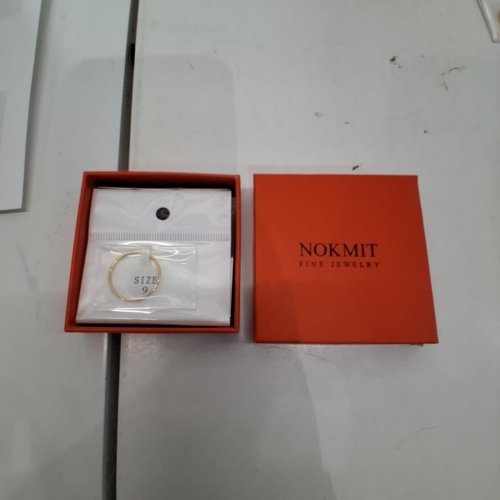 ADULTS NOKMIT FINE JEWELRY STACKABLE WEDDING BAND RING - SIZE 9 /1MM- 1/20 14 K GOLD image 3