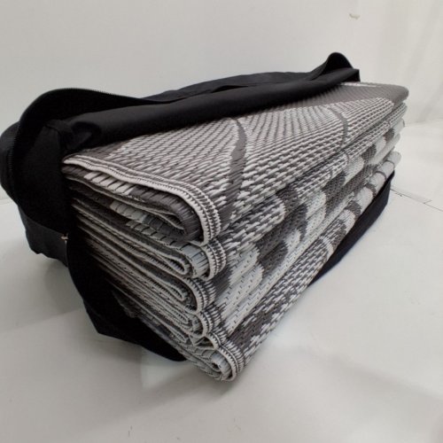 DEORAB WOVEN OUTDOOR AREA RUG - 12FT X 9FT - GREY/WHITE LEAF image 3