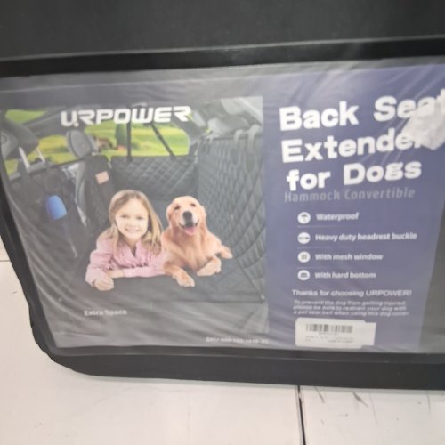 URPOWER WATERPROOF BACK SEAT EXTENDER FOR DOGS WITH POCKETS & STRAPS, NONSLIP - BLACK image 4