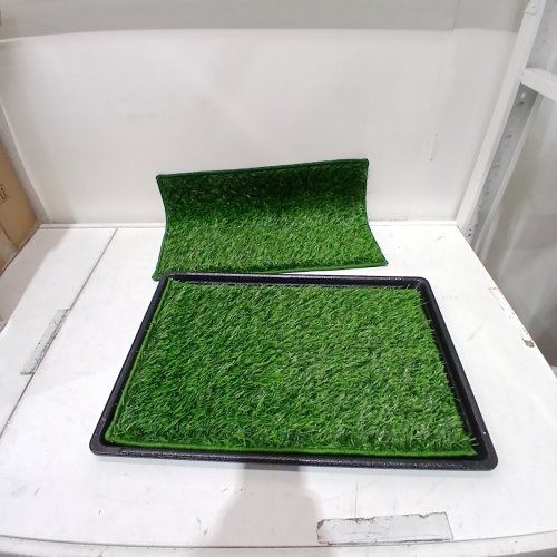 HQ4US DOG GRASS POTTY PAD WITH 2 GRASS PADS - 22.5" X 16"- BLACK/GREEN image 2