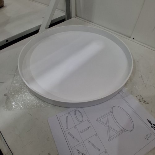 VIDAXL ROUND COFFEE TABLE 17.1" X 20.9" - WHITE / BROWN(ITEM: 345591) image 6
