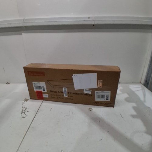 2PK FUN MEMORIES RUSTIC WOODEN WALL FLOATING SHELVES -24" X 9" X 1.6"- GREY image 3