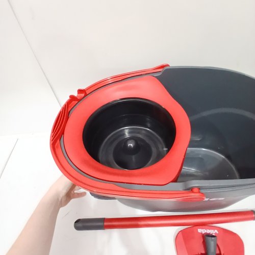 VILEDA EASYWRING SPIN MOP & BUCKET SYSTEM - TELESCOPIC MOP HANDLE - BLACK/RED image 2