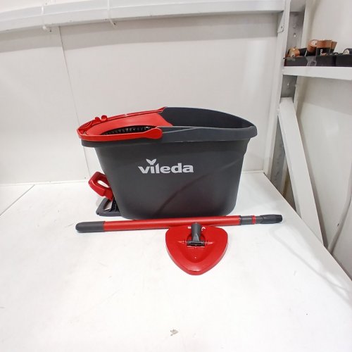 VILEDA EASYWRING SPIN MOP & BUCKET SYSTEM - TELESCOPIC MOP HANDLE - BLACK/RED image 3