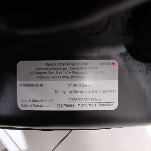 SAFETY 1ST GROWMATE 2-IN-1 BELT-POSITIONING BOOSTER CAR SEAT - 40–100LBS - HEXAGON HORIZON BLACK (MODEL: 22267CHHR) image 2