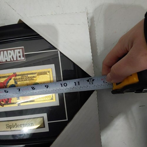 MARVEL FOIL SPIDERMAN FRAMED FOIL GOLD USD $100000 BILL - 12" X 10" - BLACK / GOLD image 5