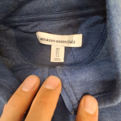 MEN'S AMAZON ESSENTIALS FULL-ZIP FLEECE MOCK NECK SWEATSHIRT - SMALL - BLUE HEATHER (STYLE: AE1897988) image 2