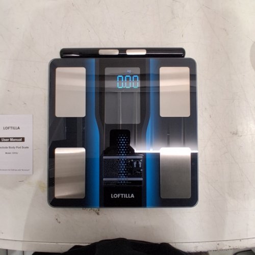 LOFTILLA SMART SCALE WITH 50+ BODY COMPOSITION METRICS AND HANDHELD ELECTRODES - 400LBS MAX/CAP - BLACK/BLUE (MODEL: CS10J) image 2