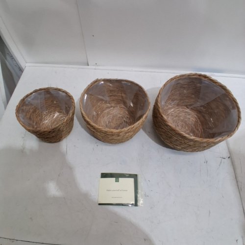 3PC LA JOLIE MUSE SEAGRASS BASKET PLANTERS FOR INDOOR PLANTS - BROWN image 3