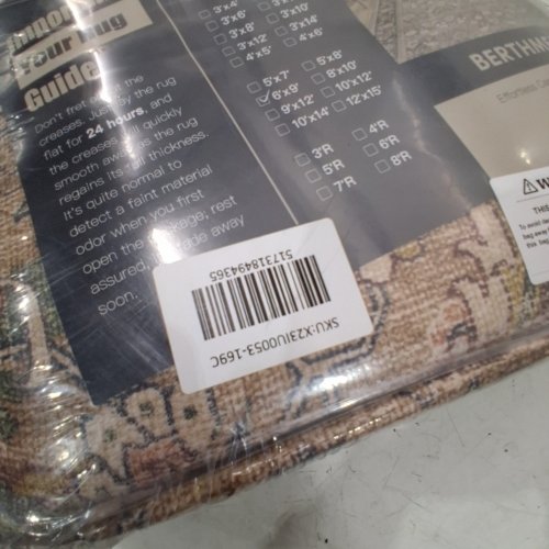 BERTHMEER NON SLIP WASHABLE FARMHOUSE AREA RUG - 6FT X 9FT - BROWN\RED image 2