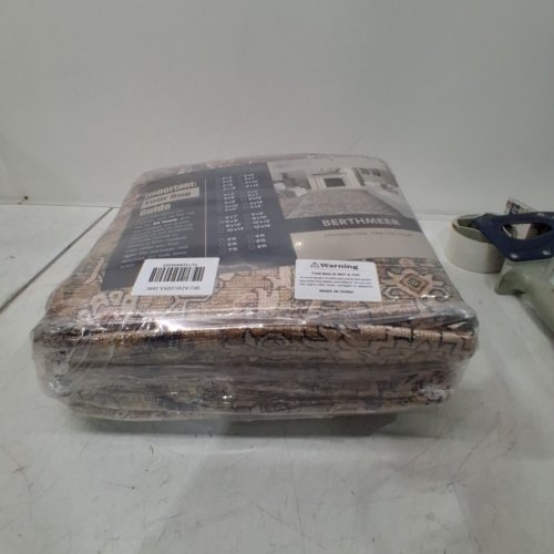 BERTHMEER NON SLIP WASHABLE FARMHOUSE AREA RUG - 6FT X 9FT - BROWN\RED image 5