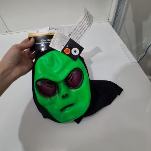 ALIEN MASK - ADULT ONE SIZE - GREEN AND BLACK image 2