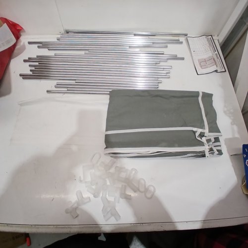 PORTABLE CLOTHES STORAGE CLOSET ORGANIZER WITH SIDE POCKETS - GREY (MODEL:ZJT250417001A) image 2