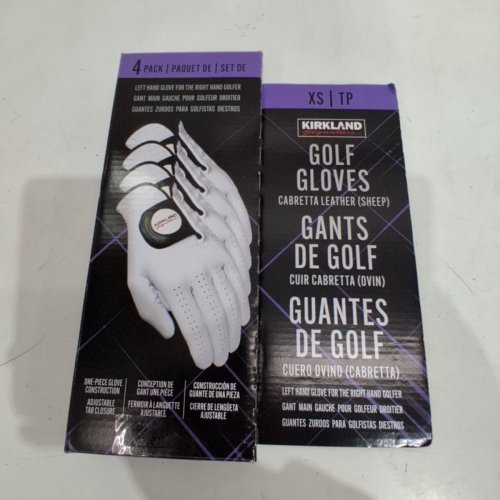4PK KIRKLAND SIGNATURE PREMIUM CABRETTA LEATHER GOLF GLOVES - RIGHT HAND - EXTRA SMALL - WHITE (MODEL: 1819560) image 3