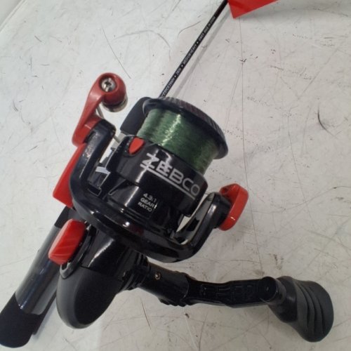 ZEBCO SOLID ICE SPINNING FISHING ROD AND REEL COMBO - 28", MEDIUM HEAVY - BLACK AND RED (MODEL: ZS/CE28MH/3906859) image 3