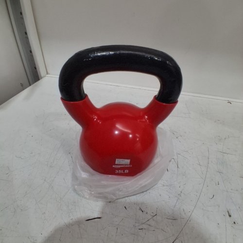 AMAZON BASICS VINYL KETTLE BALL - 35LBS - RED/BLACK image 2