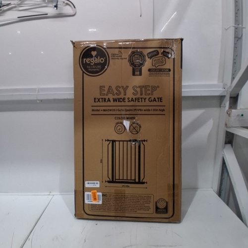 REGALO EASY STEP EXTRA WIDE METAL SAFETY GATE - 30" X 29" - 49" - WHITE (MODEL: 1164EWDS) image 4