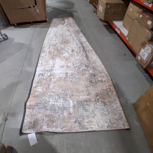 MODERN ABSTRACT AREA RUG - 11FT 9" X 8FT 10" - BEIGE/BROWN image 2