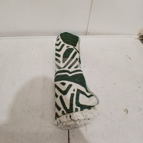 FOUTA MADE IN PORTUGAL BEACH TOWEL - 40" X 70" - GREEN/WHITE (MODEL: 1945889) image 3